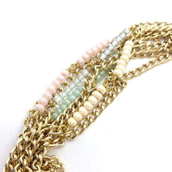 3/$30 MARCIELLI RODRIGUES PASTEL PEARL GOLD LAYERED NECKLACE BEADED BEADS BOHO - Picture 6 of 12